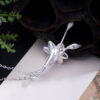 S925 Sterling Silver Niche Personality Design Campsis Grandiflora Necklace