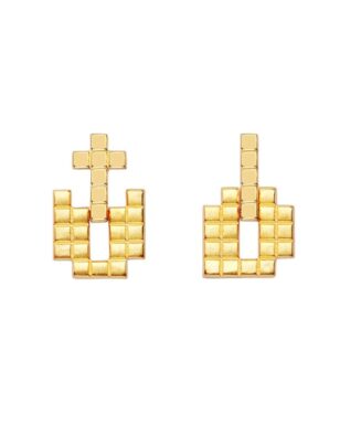 S925 Sterling Silver Niche Tetris Earrings