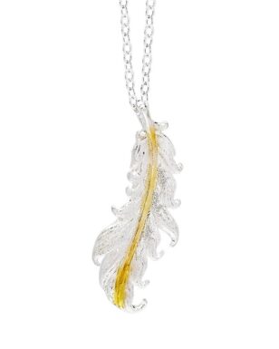 S925 Sterling Silver Original Design Feather Necklace