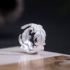 S925 Sterling Silver Original Design Feather Open Ring