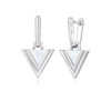 S925 Sterling Silver Personalized Triangular Black Agate Shell Geometric Earrings