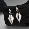 S925 Sterling Silver Rhomboid Geometric Stud Earrings