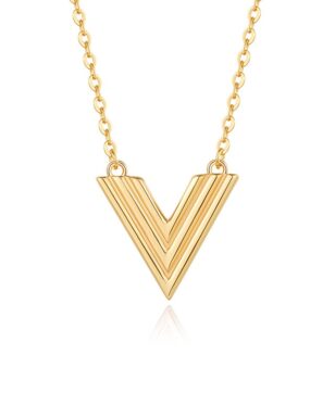 S925 Sterling Silver Simple V-shaped Necklace