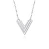 S925 Sterling Silver Simple V-shaped Necklace