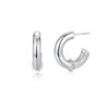 Versatile Zircon Platinum Plated C-Shape Earrings