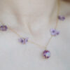 Handmade Original Design Purple Hydrangea Amethyst Necklace