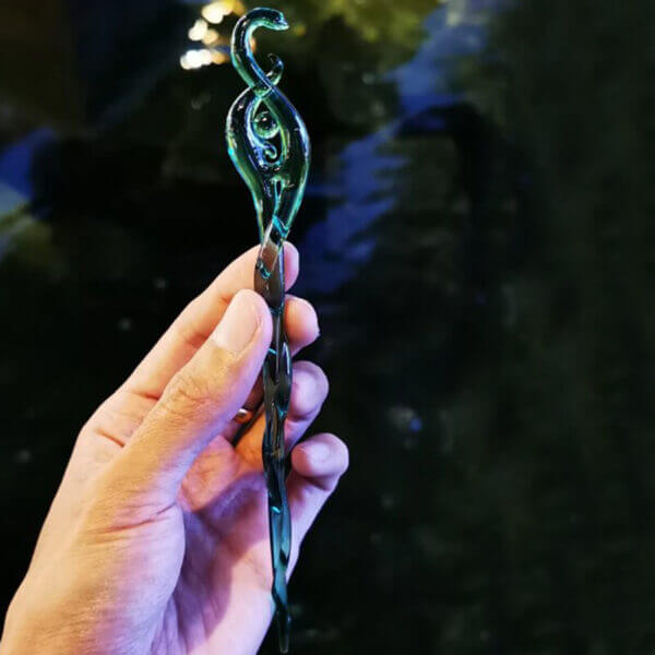 Handmade Original Design Green Snake Hairpin