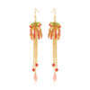 Niche original design plant tassel enamel earrings