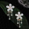 Original Design Ceramic Colorful White Flower Tassel Earrings