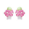 Original Flocked Flower Glass Ball Stud Earrings