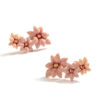 Pink Flower Enamel Stud Earrings