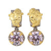 S925 Silver Gold Plated Portrait Zircon Earrings