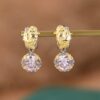 S925 Silver Gold Plated Portrait Zircon Earrings