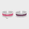 S925 Silver Multi-Layered Round Bead Glue Open Ring