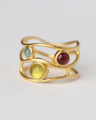 S925 Silver Original Concept Architecture Gemstone Ring