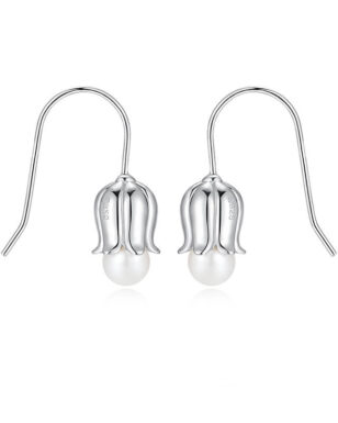 S925 Silver Original Flower Freshwater Pearl Earrings