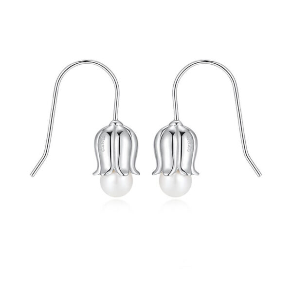S925 Silver Original Flower Freshwater Pearl Earrings