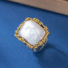 S925 Sterling Silver Baroque Pearl Open Ring