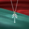 S925 Sterling Silver Christmas Green Zircon Necklace