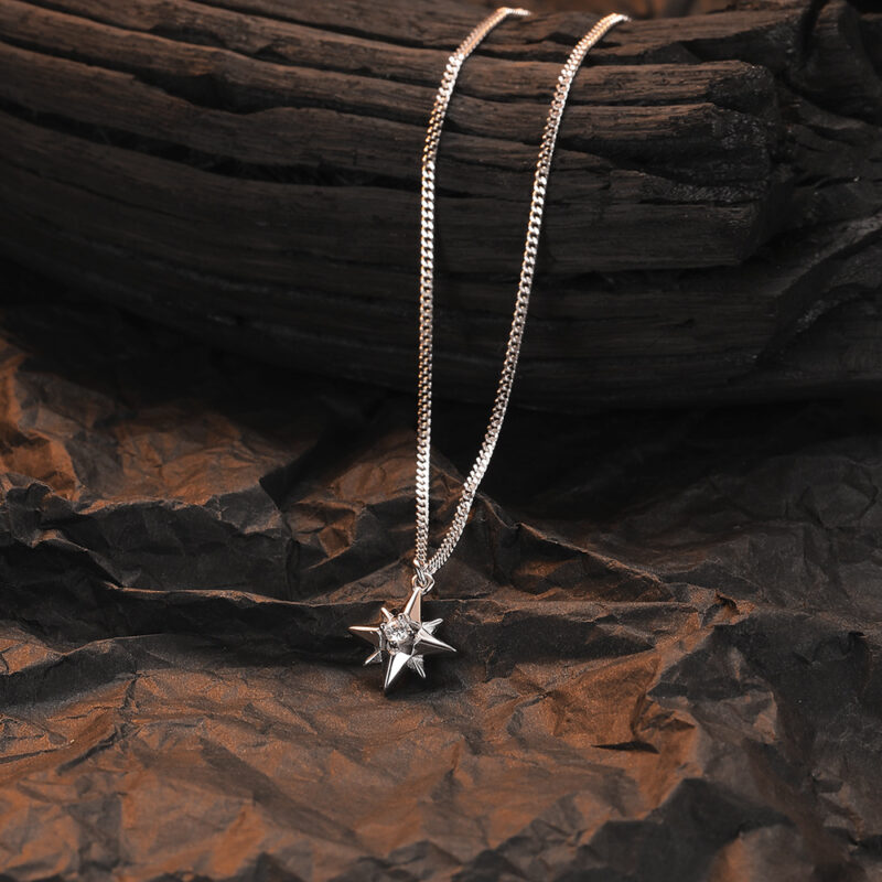 S925 Sterling Silver Eight-Pointed Star Zircon Necklace
