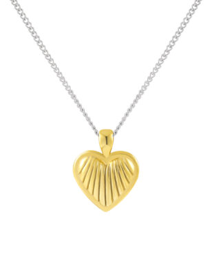 S925 Sterling Silver Gold Striped Love Necklace