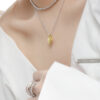 S925 Sterling Silver Gold Striped Love Necklace