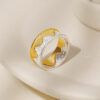 S925 Sterling Silver Irregular Curve Combination Ring