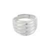 S925 Sterling Silver Pleated Wide Multi-layered Wave Ring