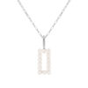 S925 Sterling Silver Square Inlaid Pearl Necklace