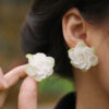 Handmade Original Gardenia Cold Porcelain Earrings