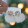 Original Design Star Moon Christmas Fur Ball Earrings