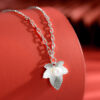 S925 Silver Maple Leaf Natural Pearl Necklace