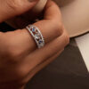 S925 Silver Original Blue Stars Hollow Ring