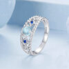 S925 Silver Original Blue Stars Hollow Ring