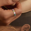 S925 Silver Original Colorful Flower Ring