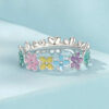 S925 Silver Original Colorful Flower Ring