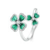 S925 Silver Original Design Four Leaf Clover Open Ring