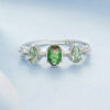 S925 Silver Original Gradient Tourmaline Ring