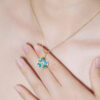 S925 Silver Original Palace Style Turquoise Zircon Necklace