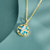 S925 Silver Original Palace Style Turquoise Zircon Necklace