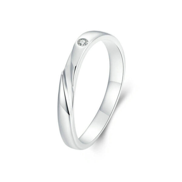 S925 Silver Simple Line Zircon Ring