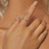 S925 Silver Simple Line Zircon Ring