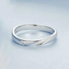 S925 Silver Simple Line Zircon Ring