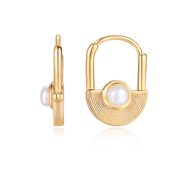 S925 Silver Simple Semi-circular Texture Pearl Earrings