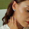 S925 Sterling Silver Blue Flying Fish Stud Earrings