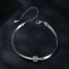 S925 Sterling Silver Fashion Moissanite Snake Bone Bracelet