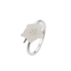 S925 Sterling Silver Hetian Jade Peach Blossom Open Ring