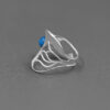 S925 Sterling Silver Hollow Abstract Lines Inlaid Pearl Open Ring