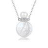 S925 Sterling Silver Original Baroque Pearl Zircon Necklace