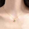 S925 Sterling Silver Original Design Simple Emerald Zircon Necklace